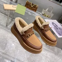 Designer Sneakers Chunky B Shoes Women Wool Sneakers Fashion Low top Boots Fur Mullers Loafers Buckle Winter Dress Shoe