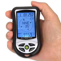 1 핸드 헬드 전자 내비게이션 GPS 고도 게이지 온도계 배터리가없는 실외 낚시 기압계 221010