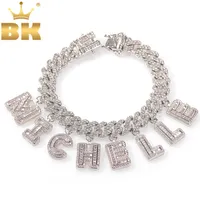 The Bling King Hiphop DIY بيان 12 مم S-Link Miami Cuban Necklace Bagoett