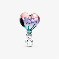 S925 Silver Birthday Cake Balloon Gift Charms Original fit Pandora Bracelet Ladies Jewelry