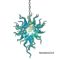 Energy Saving Chandeliers Mouth Blown Glass Pendant Lamps Customized LED Lights Tiffany Colored Glass Chandelier for Home Party Decor LR374