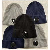 3 colori One Lens Hood Men Women Autunno inverno in lana in lana a maglia cappelli sportivi per esterni berretti berretti neri blu colore blu colore