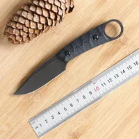 Gr￼ne Dornen Taktisch kleines gerader Messer fester Rand DC53 G10 Griff Camping Outdoor ￜberleben Taktisches Messer EDC Tool243V