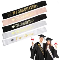 Decorazione per feste 2022 Graduation Sash Gold Glitter Lettera "I Graduated" Satin Graduate Gift Celebration PO PROPS elegante per