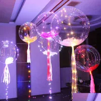 Decoración de fiestas Decoración de la fiesta 20 pulgadas Clear Bobo Balloons Helium transparente para LED Light Up Luminoso Birthding Formed Bagsshop DhkaJ