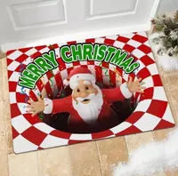 Illusion Doormat Christmas Non Slip Visual Door Mats Grinch's For Christmas Papai Noel Indoor Outdoor Home Party Black Mat RRB16156