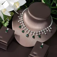 Orecchini di collana set hibride Fashion Four Colours Drop Drop 4PCS Set di orecchini Dubai Nigeria Accessori per gioielli da sposa N-431