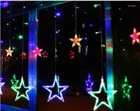 سلاسل 2M 138LED Star LED String Fairy Light Curtain Icicle Lamp Wedding Christmas Xmas Party Garden Decor