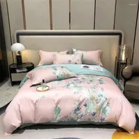 Bedding Sets Svetanya Chinese Style Painting Flowers Satin Egyptian Cotton Set Queen King Size Quilt Cover Fitted Sheet Pillowcase