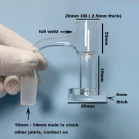 4 mm dicker raucher Wasser Bong Rohrzubeh￶r Vollschwei￟schwei￟terp Slurper Quarzknalze mit 10 mm 14 mm m￤nnlichem Frostgelenk abgeschr￤gte Kante