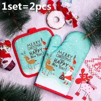 2 pezzi/set guanti natalizi decorazioni di guanti da forno per ornamenti domestici navidad noel nuovo anno 2023