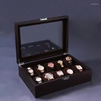 Wachboxen 6/10 Gitter Horloge Opbergdoos High-End Prachtige Massief Houten Sieraden Doos Antieke Storage Box Collection