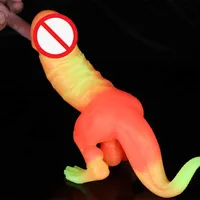 Vibrator -Spielzeug Dinosaurierform Riesige Dildo Flüssige Silikonstopfen Monster Prostata Massagegeräte Dicke Sexspielzeug G Spot Analspiel