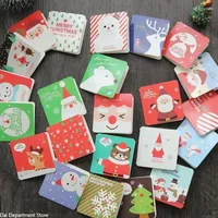 Greeting Cards 144pcs/LOT 7 7cm Merry Christmas Wish Decoration Message Card With Envelope Small Gift