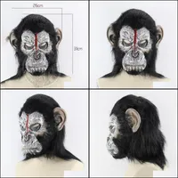 Masches per feste Planet of the Apes Halloween Cosplay Gorilla Masquerade Mask Monkey King Costumes Caps Realistic Y200103 Consegna a goccia 20 Dhy1L