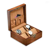Watch Boxes Ash Wood Box Lock Luxury Vintagewatch Organizer for Men Storage Jewelry Display Cabinet Case