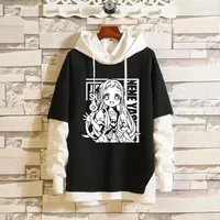 Men&#039;s Hoodies Kawaii Anime Toilet-Bound Hanako-Kun Cosplay Stitching Hoodie Men Casual Streetwear Loose Sweatshirt Oversized Manga Jacket