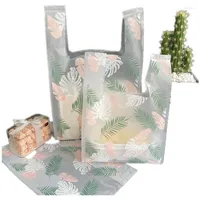 선물 랩 50pcs/로트 슈퍼마켓 쇼핑 비닐 봉지 물질 조끼 화장품 포장 가방 웨딩 사탕