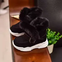 Boots d'hiver mode gilr neige filles chaussures infantile en peluche extérieure furry bébé confort enfants coton femmes baskets l221011