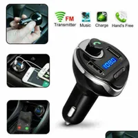 Bluetooth Car Kit B9 USB CAR MP3 Wireless Double Bluetooth Kit Hands- FM Transmitter Radio with Mic Package Drop Delivery 2022 MobileDHZWX