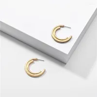 Hoopörhängen designer smycken slitna guldfärg dubbel cirkel sniglar runda metall för kvinnor