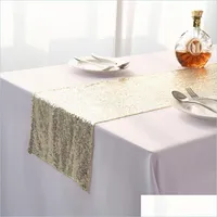 Bordl￶pare Solid Color Tables Flag Sequins Ornament Table Runner Fashion Babysbreath fl version TABLECHOTH WEDGIVE Supplies Drop D Dhupx