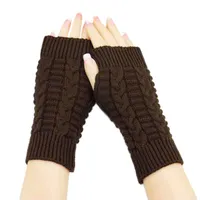 Igła Half Finger Rękawiczki Kobiety zimowe ciepłe wełniane rękawice rękawiczki bez palców rękawiczki rękawiczki Handchoenen unisex bez palców Zxfhy9