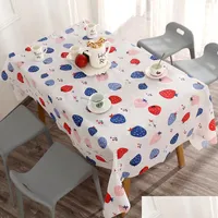 Table Cloth Lemon Stberry Pattern Table Linen Rec Household Waterproof Oil Proof Wash Pvc Cartoon Tablecloth Drop Delivery 2022 Home Dhtwg