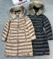 Jaquetas pretas de inverno para mulheres designer fulmar green Coat de raposa com capuz Parkas parkas quente à prova de vento