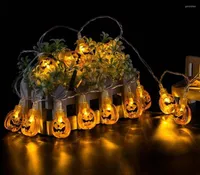 Strings Pumpkin Halloween Light Outdoor Decor Luzes de corda 10/20 LED Solar Backyard Party Lighting Bettery Powery Lamp for Decoration