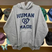 Erkek Hoodies Sweatshirts İnsan Yapımı 2022 Yeni Moda 380g% 100 Pamuklu Fece Broidery Aşk Kalbi Yeve Hoodie Sweatshirt 1011H22