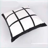 Travesseiro de travesseiro DIY travesseiro tapa de nove grades sublimação em espaços em branco almofada de tom de transferência de calor personalizada mangas de mangas de travesseiros de travesseiros 1 dhkmq