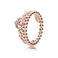 100% 925 Sterling Silver My princess Stackable Ring Set Original Box for Pandora Women Wedding CZ Diamond Crown 18K Rose Gold Ring235u