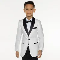 Męskie garnitury Blazers White Boy Suit Ustaw dzieci 3 sztuki na wesela Dzieci Formalne sukienka chłopców Tuxedo Kurtka