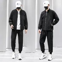 Herren Trailsuits Herren Hip Hop Männer Tracksuit Jacke Pant Solid 2pc Set für 2022 Herbst Fashion Mens Sportswear Suits