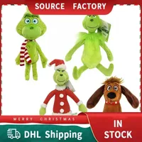 Grinch vol￩ des jouets en peluche Grinch jouet en peluche Max Dog Doll Soft Farged Cartoon Animal Peluche pour les enfants de No￫l Cadeaux 496T