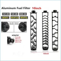 Filtr paliwa 10-calowy aluminiowy filtr paliwa 1/2-28 5/8-24 M14X1L M14X1 1/2-20 SOENT Pułapka na Napa 4003 Wix 24003 Dostawa 20 Dhlbz