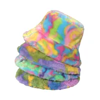 Abbigliamento etnico Nuovo Furx Furx Cappelli a secchi soffici Donne Rainbow Tie Dye Panama Fisherman addensato Capo di pescato