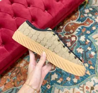 Designer klassische Leinwandschuhe nat￼rliche Maxi-Sneakers Gummi-Sohle-Schn￼r-Abschluss-Design flacher Kausalschuh