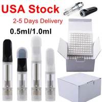 USA Stock Th205 Atomizers Empty Carts Vape Cartridges Packaging 0.5ml 1.0ml Oil Dab Pen Vaporizer 510 Thread