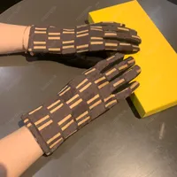 Kadın Tasarımcı Mitten Sheepsin Eldivenleri Kış Lüks Orijinal Deri Eldiven Kaşmir Parmaklar Eldiven F Sıcak İçinde Dokunmatik Ekran Kutu