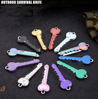 Dobrando mini -formato de coração Chaves de defesa do chaveiro de defesa de bolso de sobrevivência ao ar livre Faca -chave para mulheres Multicolors Multicolors