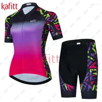 Racing Sets Kafiwomen's Summer Suit Triathlon Short-sleeved Cycling Tights Breathable Shirt Shorts Two-piece Custom