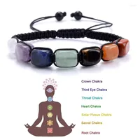 Bracelets de charme Reiki cura pedra 7 chakra pulseira homens homens jóias de meditação jóias de cristal de cristal natural esferas ioga