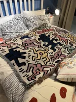 nu filtar amerikansk gemensam trend Keith Haring Graffiti master illustrat￶r singel soffa filt dekorativ tapestry casual cover filt