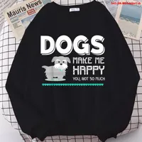 Capuzes femininos cães me fazem feliz amor carta de cachorro imprimir kawaii moletons de desenho animado com capuz harjuku streetwear tops 2022