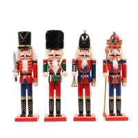 30 cm in legno di schiaccianoci bambola per burattini Soldati natalizi ornamenti per la fabbrica di regali
