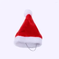زينة عيد الميلاد 1pc الكلب الشتوي حيوان أليف الكلب الأحمر القبعات الجرو الدافئة سانتا كلوز قبعة مع الكرة قطعة القماش يرفع الرؤوس لعيد الميلاد لوازم عيد الميلاد