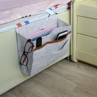 Boîtes de rangement Sac de chevet pour le carnet de coffre-fort en feutre d'organisateur suspendu pochette de lit de lit POCHETS