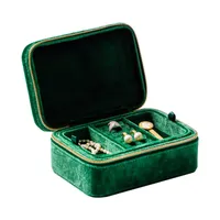 Fack Display Travel Case Boxes Portable Jewelry Box Velvet Storage Organizer Earring Ring Necklace Women 1012